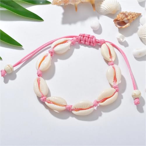 VIVAZYTGH Natürliche Muschel Charm Armbänder for Frauen Männer Sommer Sandstrand Handgefertigte Schnur Seil Ketten Armreif DIY Schmuck(BR032-08) von VIVAZYTGH