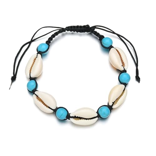 VIVAZYTGH Natürliche Muschel Charm Armbänder for Frauen Männer Sommer Sandstrand Handgefertigte Schnur Seil Ketten Armreif DIY Schmuck(BR046) von VIVAZYTGH
