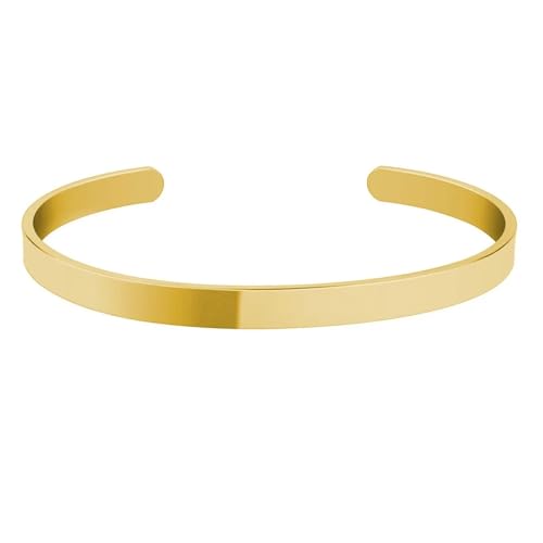 VIVAZYTGH Stapelbare Armbänder for Männer, vergoldete Armband-Sets, zierliche Manschettenarmreif-Box, kubanische Gliederarmbänder(Gold Bangle only) von VIVAZYTGH