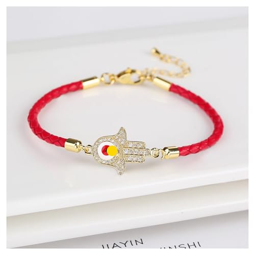 VIVAZYTGH Zirkon Damenarmband Mode Herren Leder verstellbares Armband Abwehr des Bösen Schmuck for den täglichen Gebrauch(2) von VIVAZYTGH