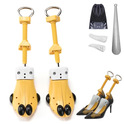 VIVEBEI Schuhspanner für Damen und Herren mit breiten Füßen, Schuhspanner Weite und Länge verstellbar 4-Wege-Stretch (S For Women Eu 34-40 (Yellow)) von VIVEBEI