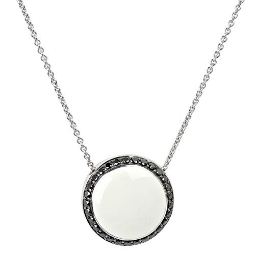 VIVENTY Damen Halskette Collier aus 925 Silber besetzt mit schwarzen Zirkonia 42cm lang von VIVENTY