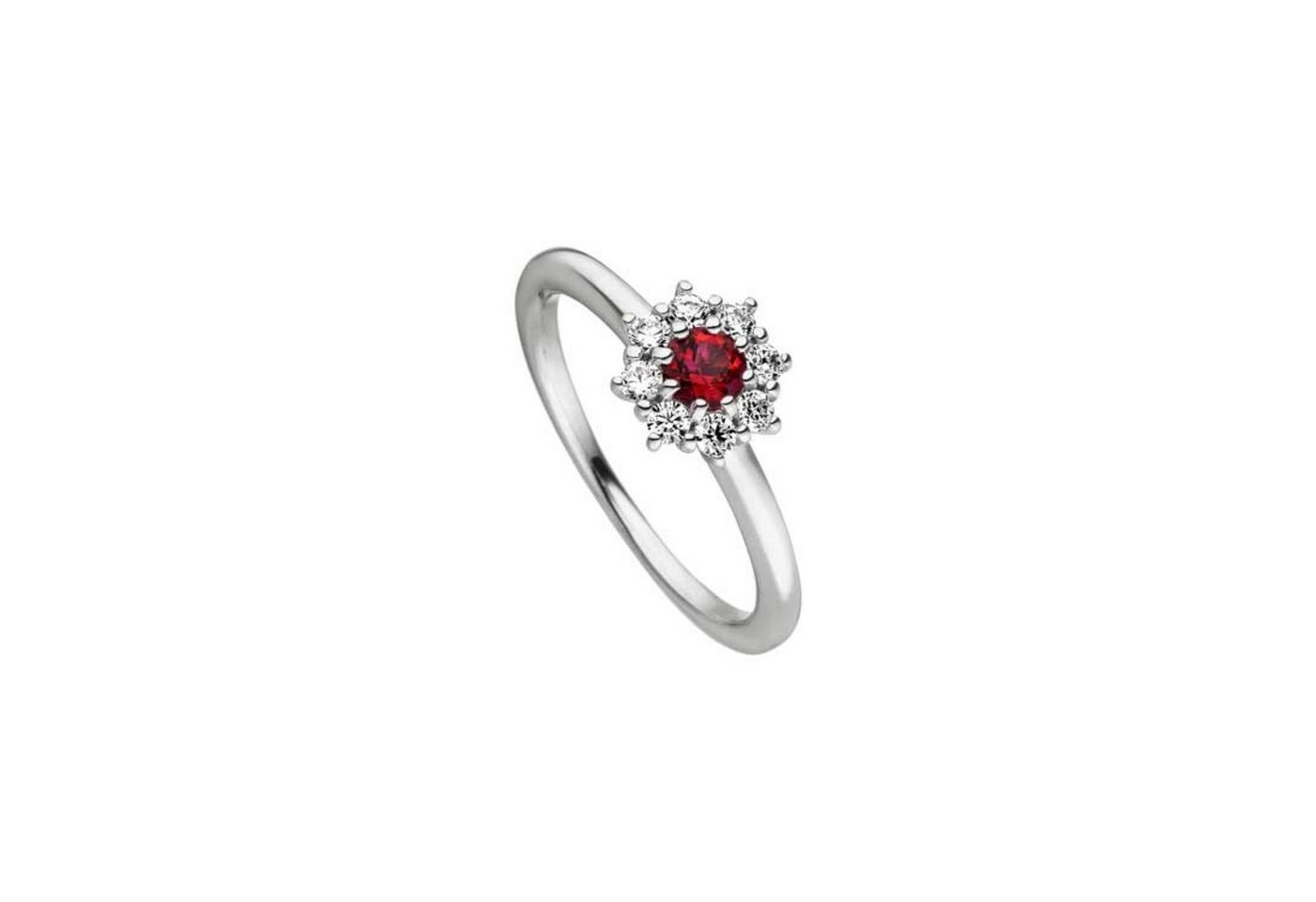 VIVENTY Fingerring 783401 Ring Damen Rot Topaz Zirkonia Sterling-Silber Gr. 54 von VIVENTY