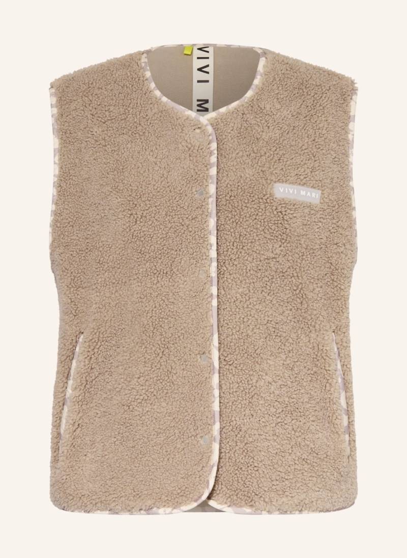 Vivi Mari Teddyfell-Weste beige von VIVI MARI