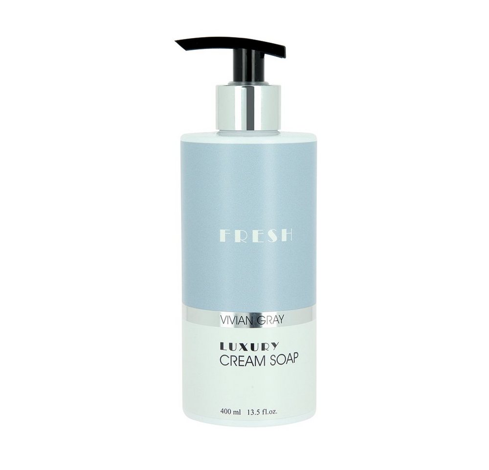 VIVIAN GRAY Flüssigseife Seifenspender mit Creme-Seife Modern Pastel, Vetiver & Patchouli, blau (400 ml) von VIVIAN GRAY