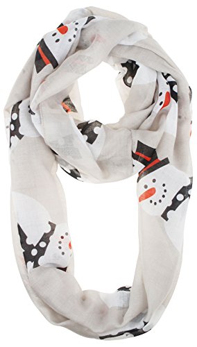 Vivian & Vincent Damen weiches licht elegante frohe weihnachten sheer unendlichkeit schal Snowman C7 One Size von VIVIAN & VINCENT