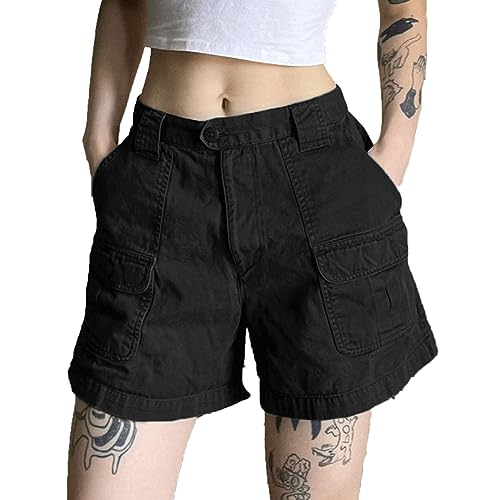 VIVICOLOR Baumwolle Cargo Shorts Frauen Casual Low Rise y2k Harajuku Shorts Outfits 2023 Trendy Bermuda Shorts von VIVICOLOR