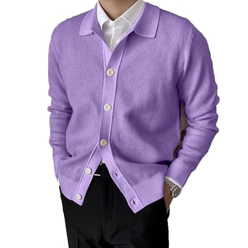 VIVICOLOR Herren-Cardigan mit V-Ausschnitt, Leichter Pullover mit Knöpfen, lässiger Strick-Cardigan von VIVICOLOR