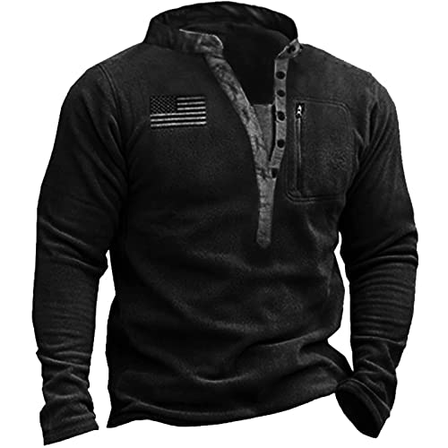 VIVICOLOR Military Combat Fleece Pullover Jacke Herren Tactical Army Top Trainingsanzug Vintage Outdoor Fleece Sweatshirt, 3XL von VIVICOLOR