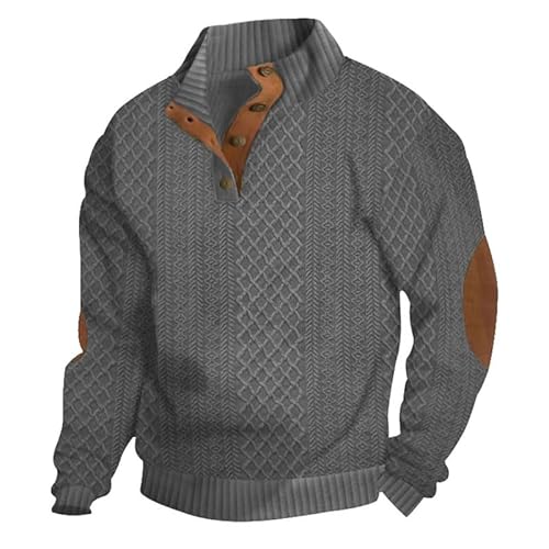 VIVICOLOR Viertelknopf Taktische Pullover für Männer Armee gestrickt Jacquard Pullover Jacke Retro -Kampfspringer VIVICOLOR Viertelknopf Taktische Pullover für Männer Armee gestrickt Jacquard Pullover Jacke Retro -Kampfspringer von VIVICOLOR