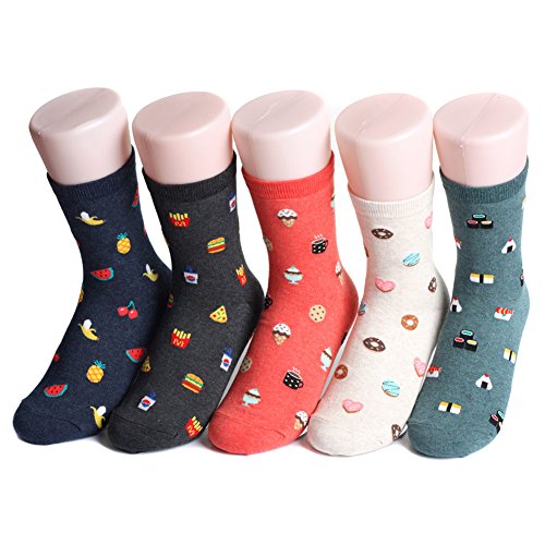 Food Women's Ankle Socks 5 pairs (5 color) = 1 pack Made in Korea von VIVID COLOR