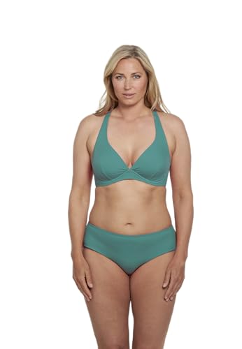 VIVID Mix&Match Bikinioberteil Unifarben Petticoat Top mit Rip-Struktur Bügel V-Ausschnitt Kreuzrücken verstellbare breite Träger von VIVID
