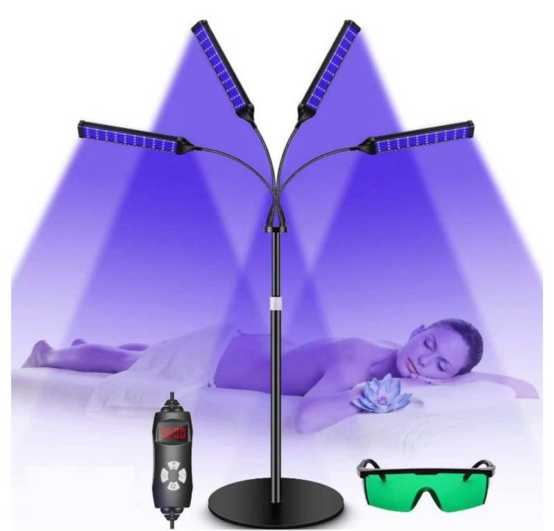 VIVIHEYDAY Gesichtssolarium Solarium Für Zuhause,460NM&490NM Bräunungslampe, 35W Blaues Licht Bräunungslicht Solarium, für Den Heimgebrauch Gesicht Und Körper, Gesichtsbräuner Solarium mit 420 Stück LEDs von VIVIHEYDAY