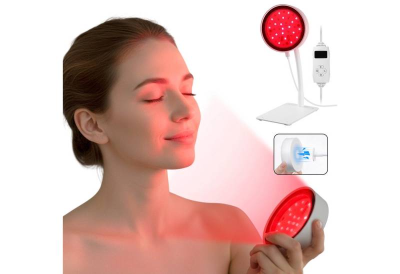 VIVIHEYDAY Lichttherapiegerät Rotlichtlampe mit Sockel, 660nm&850nm Infrarotlampe, Verstellbarer Schwanenhals & Timer, 40LEDs Rotlichtlampe, für für Gesicht, Körper Genesung, Muskel von VIVIHEYDAY