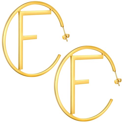 52MM Groß Creolen Gold,316L Edelstah Goldene CC Ohrringe für Frauen,Buchstabe F Ohringe Damen,Wasserfest Hypoallergen Hoop Earringe for Women,Dupes,Ideal Geschenk für Frauen,Mode Schmuck 52MM Groß Creolen Gold,316L Edelstah Goldene CC Ohrringe für Frauen,Buchstabe F Ohringe Damen,Wasserfest Hypoallergen Hoop Earringe for Women,Dupes,Ideal Geschenk für Frauen,Mode Schmuck von VIVILE