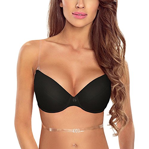 VIVISENCE 1035 Dame Push-Up BH Bügel Maximizer Multiway Gepolstert, Schwarz,80D von VIVISENCE