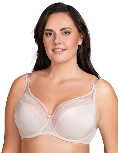 VIVISENCE BH Bügel Floraler Spitze Verziert Komfort Für Jeden Tag 1081, Beige,75G von VIVISENCE