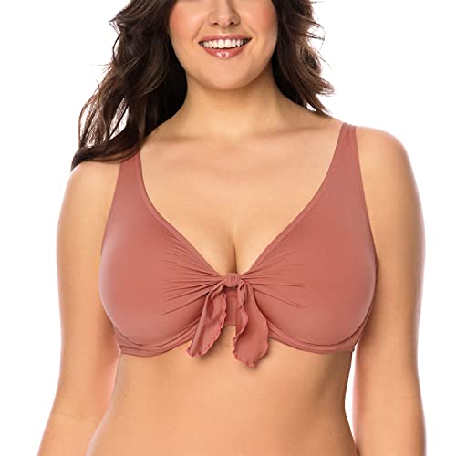 VIVISENCE Bikini BH Dame Bademode Bikinioberteil Musterlos Setteil EU 3202, Pink,75D von VIVISENCE