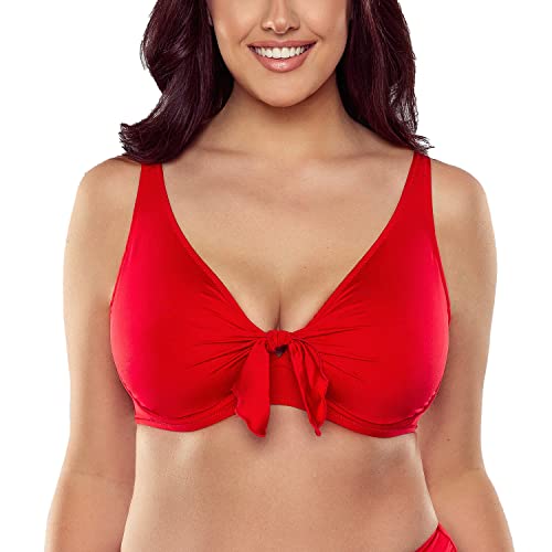 VIVISENCE Bikini BH Dame Bademode Bikinioberteil Musterlos Setteil EU 3202, Rot,85F von VIVISENCE