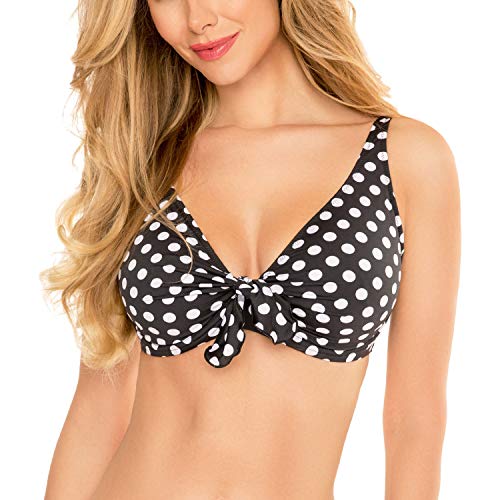 VIVISENCE Bikini BH Dame Bademode Soft Cups Gestreift Regulierbar EU 3203, Gepunktet,80D von VIVISENCE