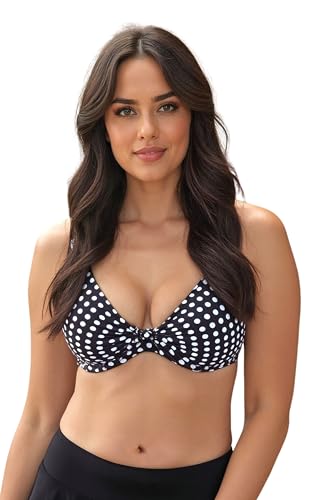 VIVISENCE Bikini Oberteil Damen Bügel Schleife Formend Stützfunktion 3203, Gepunktet,90F von VIVISENCE