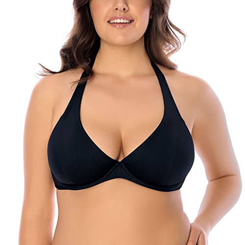 VIVISENCE Bikini BH Dame Bademode Soft Musterlos 3215, Schwarz,80E von VIVISENCE