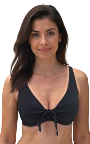 VIVISENCE Bikini Oberteil Damen Bademode Bikini BH Starker Halt 3202, Schwarz Glitzernd,90C von VIVISENCE