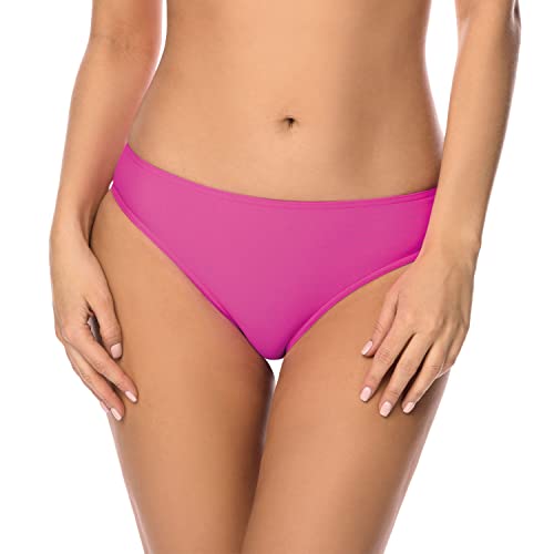 VIVISENCE Bikinislips Dame Bademode Musterlos Normaler Bund Setteil EU 3000, Pink,38 von VIVISENCE