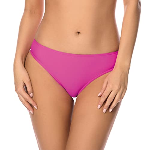 VIVISENCE Bikinislips Dame Bademode Musterlos Normaler Bund Setteil EU 3000, Pink,40 von VIVISENCE