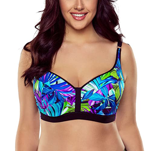 VIVISENCE Dame Bikini-BH Oberteil Gepolsterte Cups Sommer Bademode Strand 3226, Violett,85F von VIVISENCE