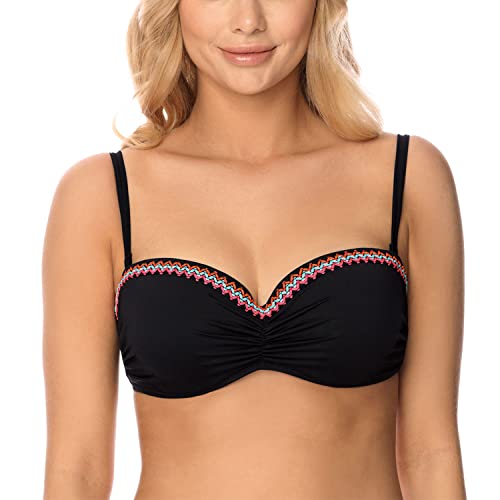 VIVISENCE Dame Bikini BH Push-Up Klassisch Bügel Schalen Träger 3223, Schwarz,70D von VIVISENCE