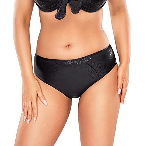 VIVISENCE Dame Bikini-Unterteil Bademode Musterlos Settil EU 3005, Schwarz Glänzend,42 von VIVISENCE