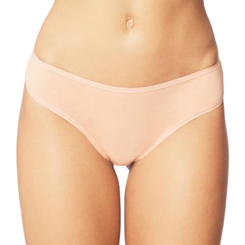 VIVISENCE Dame Brazilian Slip Ausgeschnitten Unterhose Klassisch Musterlos 4018, Beige,L von VIVISENCE