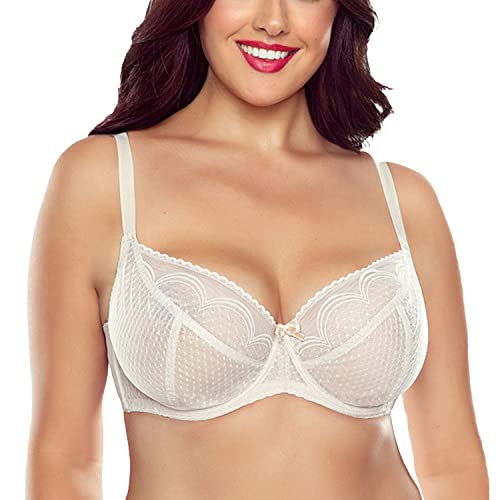VIVISENCE Schalen Bügel BH Damen Große Größen Komfort Vollschalen Ungepolstert Netz Schalen Klassische BH Große Brüste Starker Halt 1050, Beige,85F VIVISENCE Schalen Bügel BH Damen Große Größen Komfort Vollschalen Ungepolstert Netz Schalen Klassische BH Große Brüste Starker Halt 1050, Beige,85F von VIVISENCE