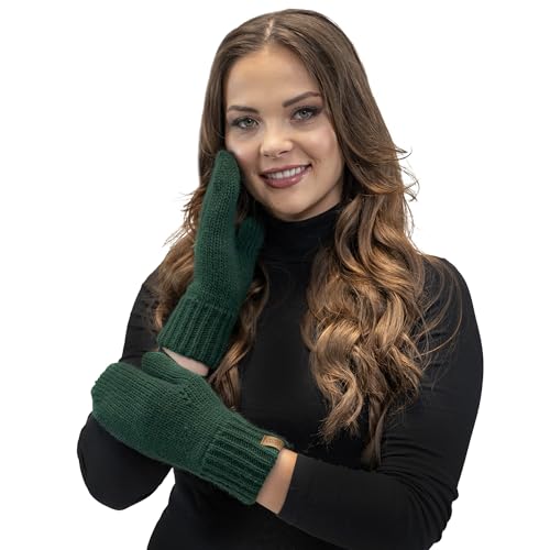 VIVISENCE Damen Winter Fausthandschuhe Aus Wärmendem Garn Mit Breitem Strickbündchen, Handschuhe Gemütlich Stilvolle Musterloses Design Für Kalte Wintertage Herbst Modell 7015, Grün,Einheitsgröße VIVISENCE Damen Winter Fausthandschuhe Aus Wärmendem Garn Mit Breitem Strickbündchen, Handschuhe Gemütlich Stilvolle Musterloses Design Für Kalte Wintertage Herbst Modell 7015, Grün,Einheitsgröße von VIVISENCE