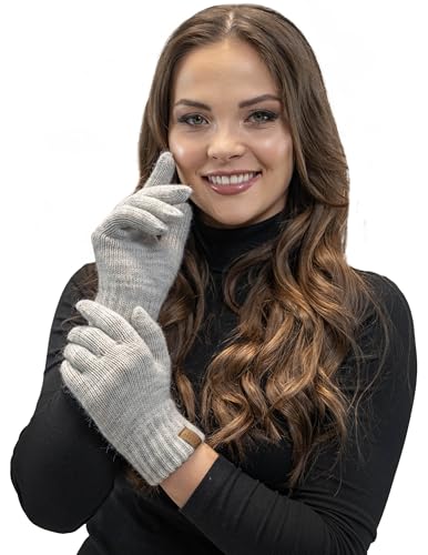 VIVISENCE Damen Winter Handschuhe Weichem Und Warme Ideal Für Kaltes Wetter 7014, Beige Melange,Einheitsgröße von VIVISENCE