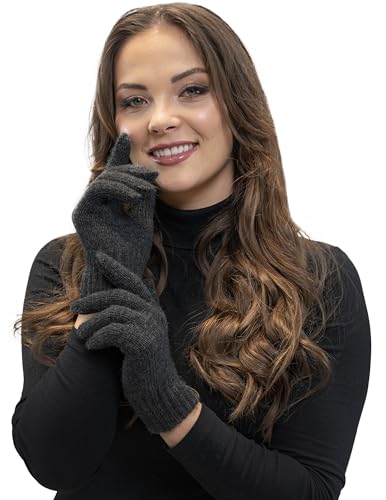 VIVISENCE Damen Winter Handschuhe Weichem Und Warme Ideal Für Kaltes Wetter 7014, Dunkelgrau,Einheitsgröße von VIVISENCE
