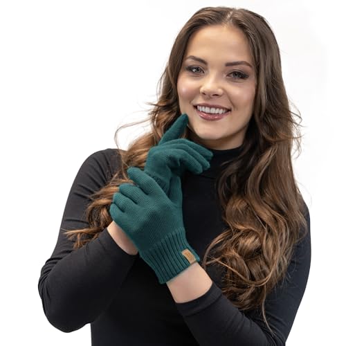 VIVISENCE Damen Handschuhe Winter Warm Winterhandschuhe Accecoires 7014R, Dunkeltürkis,Einheitsgröße von VIVISENCE