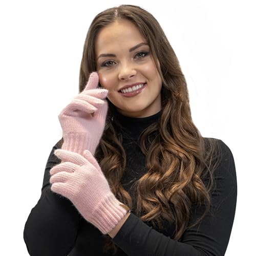 VIVISENCE Damen Handschuhe Winter Warm Winterhandschuhe Accecoires 7014R, Puderrosa,Einheitsgröße von VIVISENCE