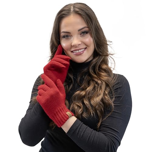 VIVISENCE Damen Handschuhe Winter Warm Winterhandschuhe Accecoires 7014R, Rot,Einheitsgröße von VIVISENCE