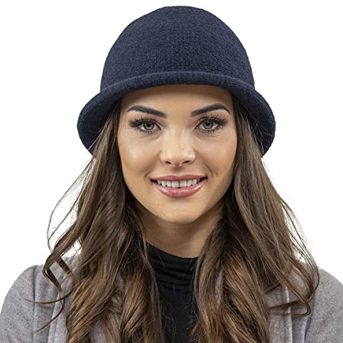 VIVISENCE Damen Winter Hut Mit Klassischem Stil Herbst Warme Strickmütze Garn Mit Wolle Perfekte Passform Wintermütze Für Frauen Modell 7044, Dunkelblau,Einheitsgröße VIVISENCE Damen Winter Hut Mit Klassischem Stil Herbst Warme Strickmütze Garn Mit Wolle Perfekte Passform Wintermütze Für Frauen Modell 7044, Dunkelblau,Einheitsgröße von VIVISENCE