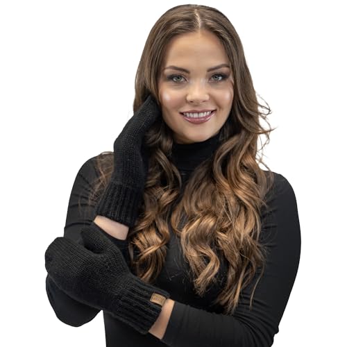 VIVISENCE Damen Winter Fausthandschuhe Aus Wärmendem Garn Mit Breitem Strickbündchen, Handschuhe Gemütlich Stilvolle Musterloses Design Für Kalte Wintertage Herbst Modell 7015, Schwarz,Einheitsgröße VIVISENCE Damen Winter Fausthandschuhe Aus Wärmendem Garn Mit Breitem Strickbündchen, Handschuhe Gemütlich Stilvolle Musterloses Design Für Kalte Wintertage Herbst Modell 7015, Schwarz,Einheitsgröße von VIVISENCE