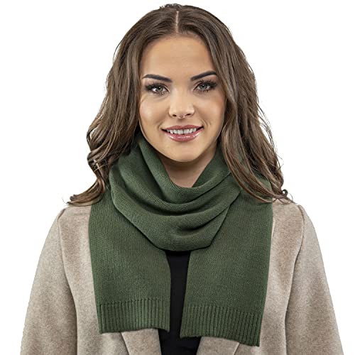 VIVISENCE Damen Winter Schal Warm Und Gemütlich Halsbedeckung An Winter Und Herbst Warm Dick Schal, Klassisch Winterschal Für Frauen, Hergestellt In EU, Grün von VIVISENCE