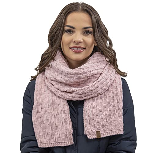 VIVISENCE Damen Winter Schal Warm Und Bequem Halsbedeckung Für Herbst Und Winter Warm Dick Schal, Klassisch Winterschal Für Frauen, Hergestellt In Der EU, Rosa von VIVISENCE