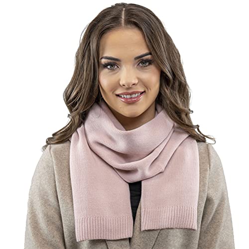 VIVISENCE Damen Winter Schal Warm Und Gemütlich Halsbedeckung An Winter Und Herbst Warm Dick Schal, Klassisch Winterschal Für Frauen, Hergestellt In EU, Rosa von VIVISENCE