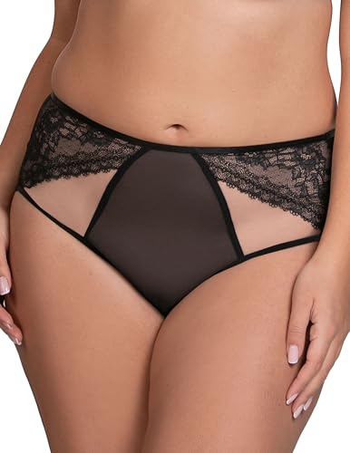 VIVISENCE Eleganter Damen Slip Spitze Verziert Perfekt Für Den Alltag 1081/82, Schwarz,M von VIVISENCE