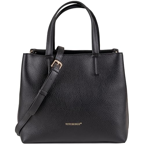 VIVISENCE Handtasche Damen Verstellbarer Schultergurt Alltag Komfort, Schwarz,Einheitsgröße von VIVISENCE