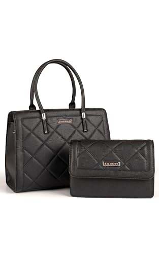 VIVISENCE Handtaschen Damen Set 2In1 Umhängetasche, Schwarz,Einheitsgröße von VIVISENCE
