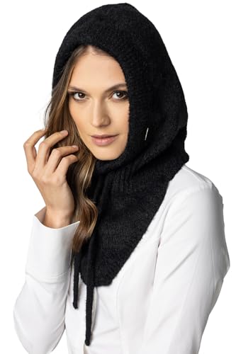 VIVISENCE Schalmütze Kapuzen Schal Balaclava Für Damen Kombination Aus Stilvolle Mütze Und Loop-Schal Verstellbarem Kordelzug Aus Weichem Und Warm Garn Winter Herbst 7097, Schwarz,Einheitsgröße VIVISENCE Schalmütze Kapuzen Schal Balaclava Für Damen Kombination Aus Stilvolle Mütze Und Loop-Schal Verstellbarem Kordelzug Aus Weichem Und Warm Garn Winter Herbst 7097, Schwarz,Einheitsgröße von VIVISENCE