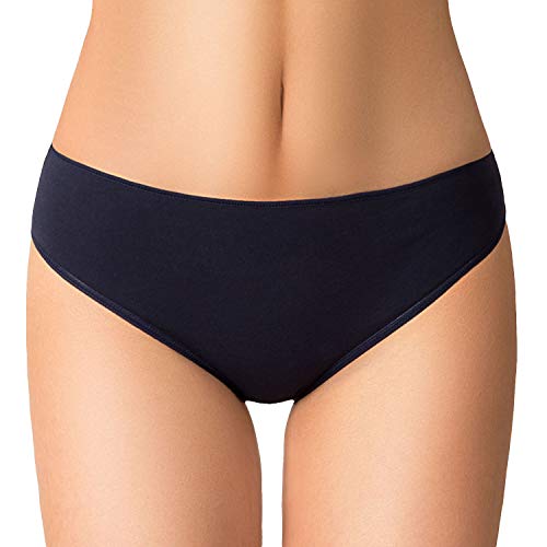 VIVISENCE Unterhosen Damen Slip Midi-Bikini Unterwäsche Normaler Bund Glatt Komfort Und Bequemlichkeit Klassischer Musterloser Slip, Dunkelblau,XXL VIVISENCE Unterhosen Damen Slip Midi-Bikini Unterwäsche Normaler Bund Glatt Komfort Und Bequemlichkeit Klassischer Musterloser Slip, Dunkelblau,XXL von VIVISENCE